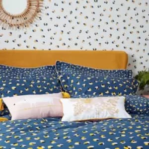 Scion Leopard Dots Kingsize Duvet Cover Set, Denim & Milkshake