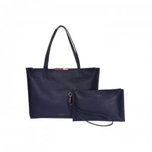 Ted Baker Ted Clarkia Soft Leather Shopper Bag - Navy