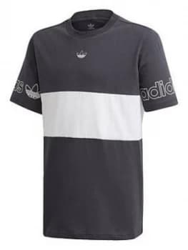 Boys, adidas Originals Pantanel T-Shirt - Black , Grey, Size 11-12 Years