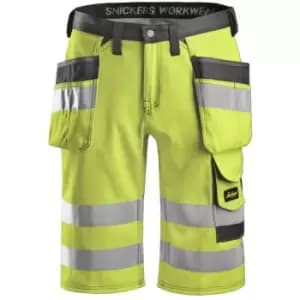 Snickers Hi-Vis Holster Pocket Shorts, Class 1, Yellow 31 Waist - Yellow