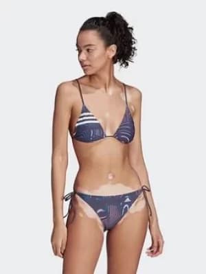 adidas Souleaf Graphic Bikini, Blue Size XL Women