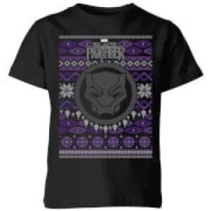 Marvel Avengers Black Panther Kids Christmas T-Shirt - Black - 11-12 Years