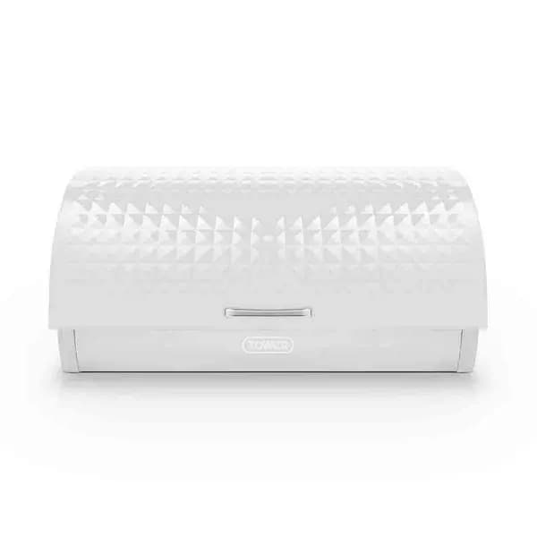Tower Solitaire Bread Bin - White