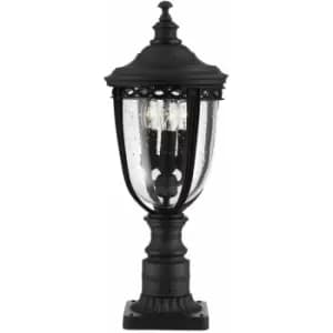 Loops - Outdoor IP44 3 Bulb Wall Ground Pedestal Light Black LED E14 60W d00718