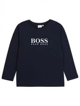 Hugo Boss Long Sleeve Logo T-Shirt Navy Size 12 Years Boys