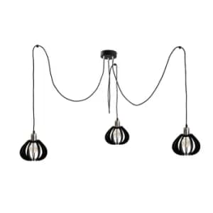 Gemma Cluster Pendant Ceiling Light Black, Gold, 3x E27