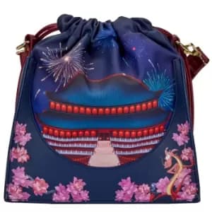 Loungefly Disney Mulan Castle Cinch Sack Cross Body Bag