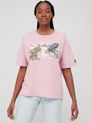 Superdry Vintage Vl Narrative Tee -soft Pink, Size 10, Women