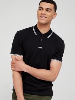 BOSS Pchup Centre Logo Polo Shirt - Black, Size L, Men