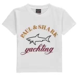 Paul And Shark Logo Crew T-Shirt - White
