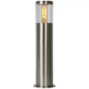 Lucide FEDOR - Bollard Light Outdoor - 1xE27 - IP44 - Satin Chrome