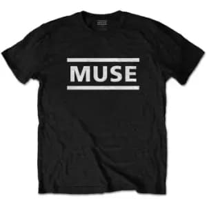 Muse - White Logo Unisex XXX-Large T-Shirt - Black