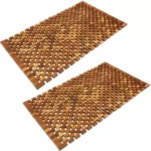 Bath Mat 2Pcs Acacia Wood Mosaic FSC -certified