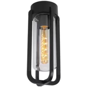 Lucide Garland Classic Flush ceiling light Outdoor - Ø15,1cm - 1xE27 - IP44 - Black