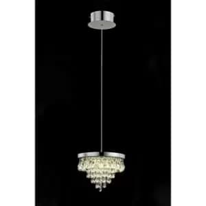 Impex Essonne 1 Light LED Chrome Pendant Ceiling Light