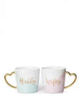 Waterside Wifey And Hubby Mugs - Set Of 2