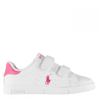 Polo Ralph Lauren Bilton Touch Fastening Trainers Infants - White/Fuschia