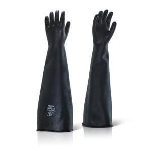 Ansell Industrial Latex Medium Weight 24" Gauntlet Black Size 08