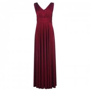 Biba Deep V Maxi Dress - Berry