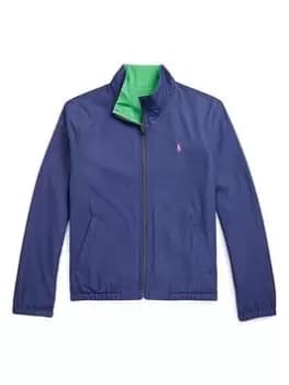 Ralph Lauren Boys Windbreaker Jacket - Navy/Green, Size Age: 7 Years=S
