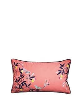 Sara Miller Coral Bird Cushion - Feather Filled