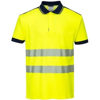 Portwest - T180YNRL - sz L PW3 Hi-Vis Polo Shirt S/S - Yellow/Navy