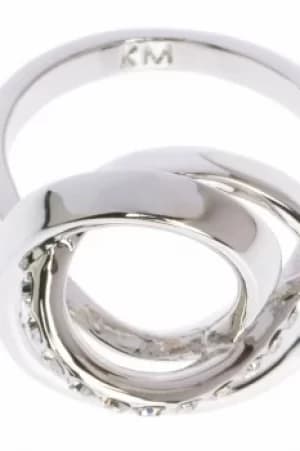 Ladies Karen Millen PVD Silver Plated Ring Medium KMJ877-01-02M
