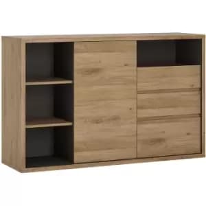 Shetland 1 Door 3 drawer sideboard - Shetland Oak Finish