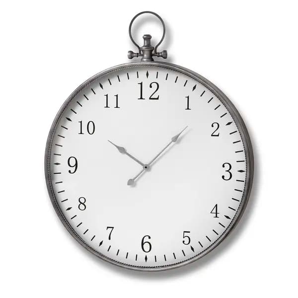 Hill Silver Pocket Watch Wall Clock HI-17554