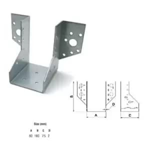 Moderix - Jiffy Timber Joist Hangers Decking Lofts Roofing Zinc Packs - Size 60x100x75x2mm - Pack of 20