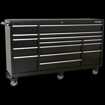 Sealey Premier 15 Drawer Heavy Duty Roller Cabinet Black