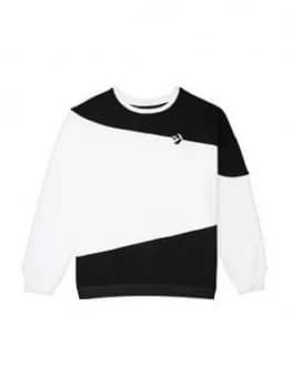 Converse Oversized Rivalry Crew Sweatshirt - Black/White Size M Women