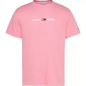 Tommy Jeans Straight Logo T Shirt - Pink