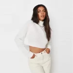 Missguided Recycled High Neck Crop Jumper - White