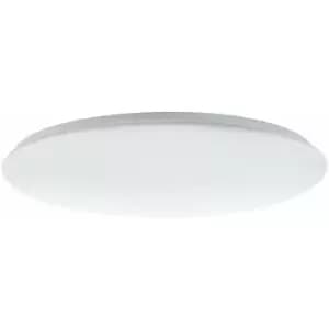 Loops - Flush Ceiling Light Colour White Shade White Plastic Bulb LED 60W Included