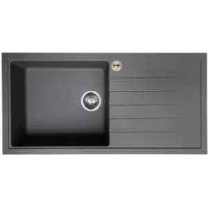 Bristan - Gallery Quartz Easyfit 1.0 Bowl Kitchen Sink RH Drainer 1000mm L x 500mm W - Dawn Grey