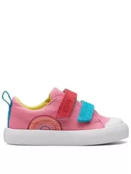 Clarks X Frugi Foxing Lo Toddler Canvas Plimsoll, Pink, Size 4 Younger