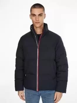 Tommy Hilfiger Down Stand Up Collar Padded Jacket - Desert Sky Navy , Desert Sky Navy, Size L, Men
