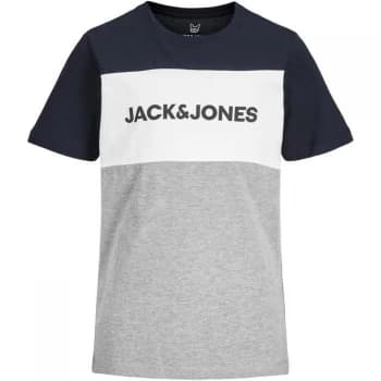 Jack and Jones & Jones Logo Blocking T-Shirt - Navy Blazer