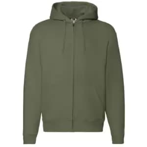 Fruit Of The Loom Mens Zip Through Hooded Sweatshirt / Hoodie (M) (Classic Olive)