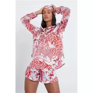 I Saw It First Red Abstract Print Shirt - Red