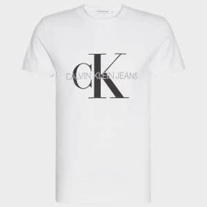 CK Jeans Mens Iconic Monogram T-Shirt - Bright White - L