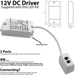 1x ALUMINIUM Slim Rectangle Under or Over Cabinet Kitchen Light & Driver Kit - Natural White LED