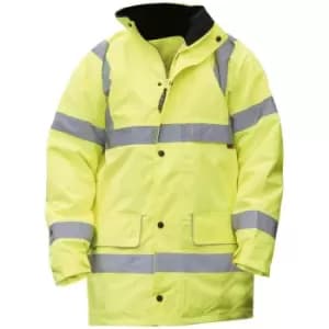 Warrior Mens Nevada High Visibility Safety Jacket (3XL) (Fluorescent Yellow) - Fluorescent Yellow