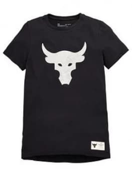 Urban Armor Gear Boys Childrens Project Rock Brahma Bull Short Sleeve T-Shirt - Black Size M 9-10 Years