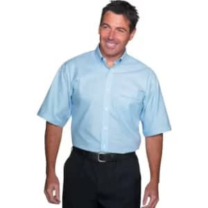 Mens 15" Short Sleeve Pale Blue Oxford Shirt