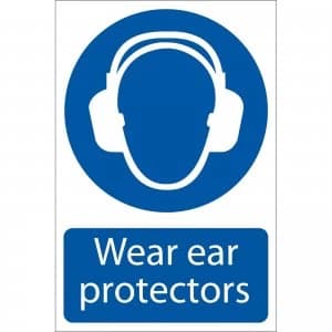 Draper Wear Ear Protectors Sign 200mm 300mm Standard