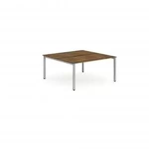 B2B Silver Frame Bench Desk 1200 Walnut 2 Pod