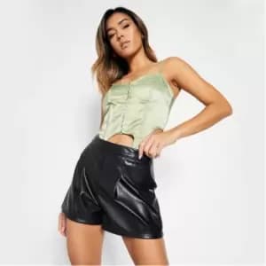 I Saw It First Faux Leather Shorts - Black