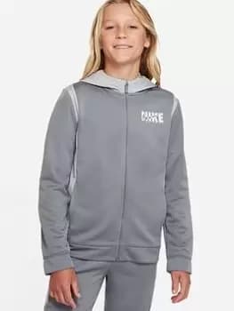 Boys, Nike Unisex Nsw Pullover Hoody Woven Overlay Tracksuit Set, Grey/White, Size M